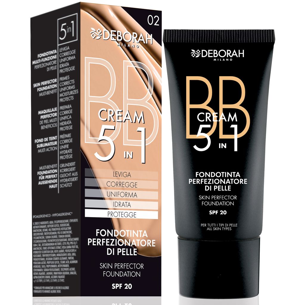 DEBORAH Тональный ВВ-крем BB Cream 5 in 1 тон 00 белоснежно розовый, 30 мл  фото 2