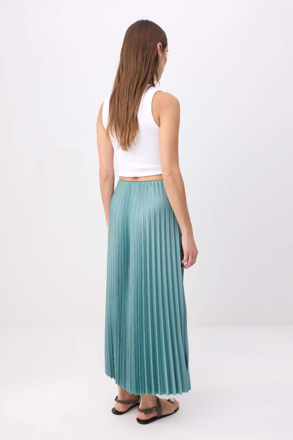 TRENDYOLMILLA Siyah Piliseli Maxi Esnek Orme Etek TWOSS24ET00041  фото 86