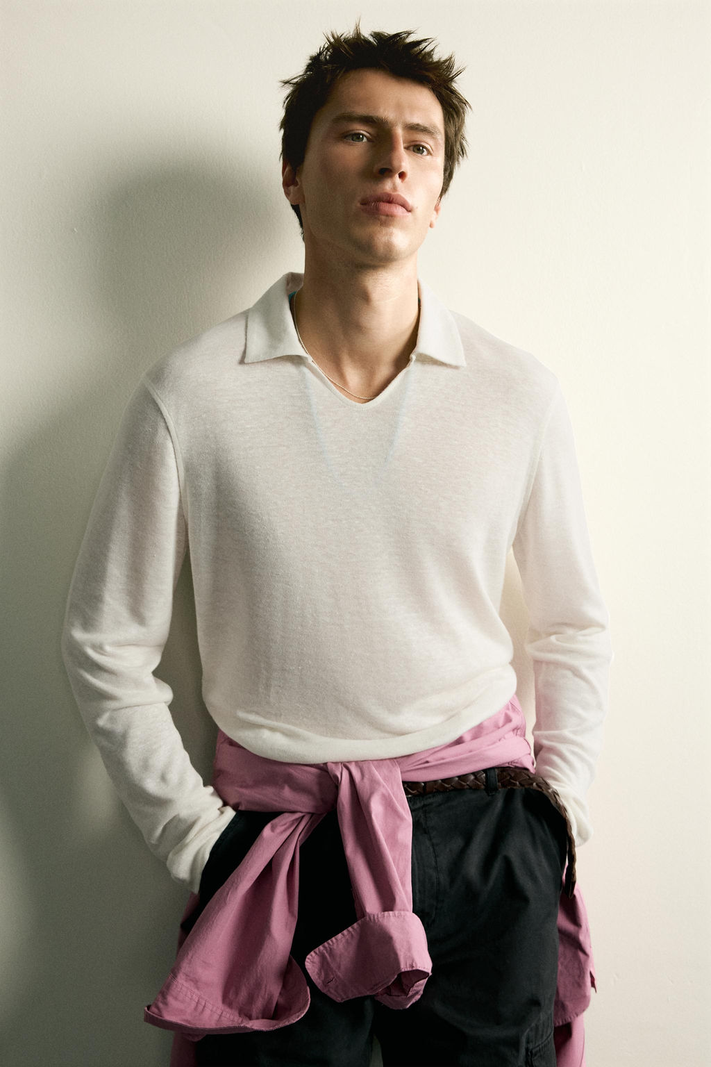 POLO REGULAR FIT C??AMO - VISCOSA / Blanco roto - Zara фото 5