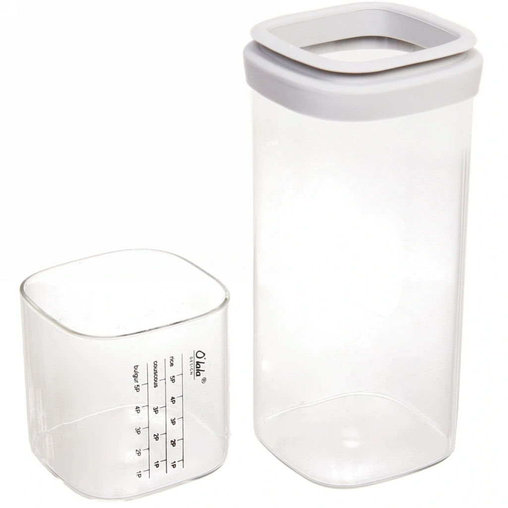 Банка для продуктов стеклянная 800мл "Olala" с мерный стаканом