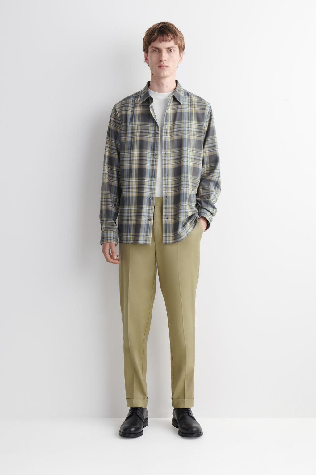 PANTAL?N DE LINO Y ALGOD?N SLIM FIT STRAIGHT LEG - H&m фото 3