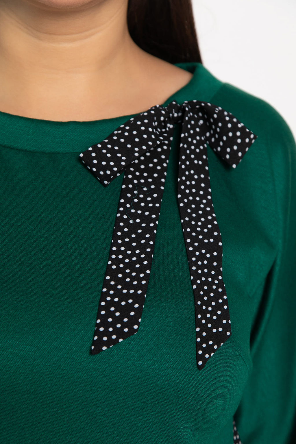 Блуза Федерика (изумрудно-черная) Б15001-18М