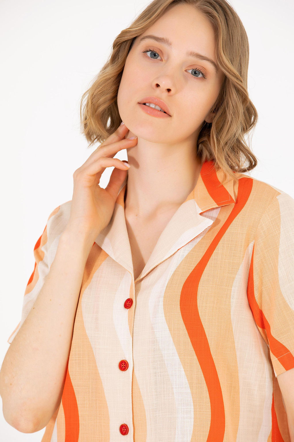 Женская красная рубашка с коротким рукавом - U.s. polo assn фото 3