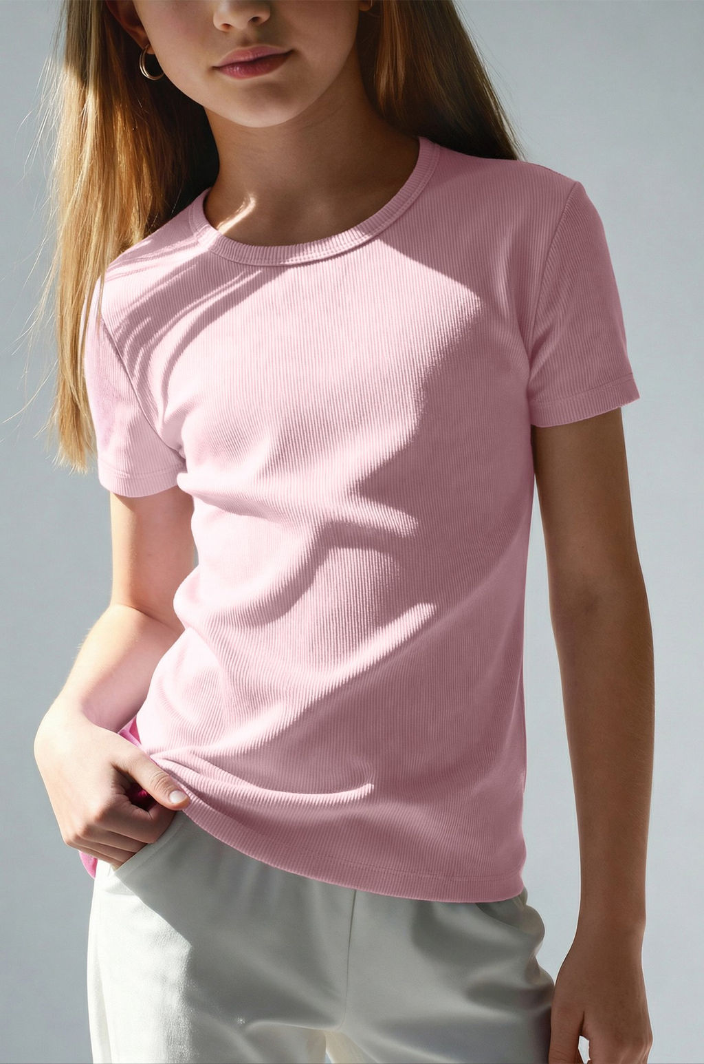 Футболка для девочки в рубчик из рибаны Happyfox  фото 13