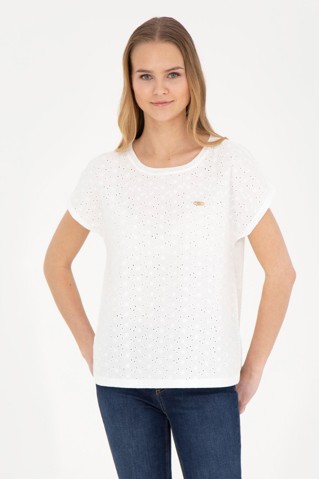 Женская футболка цвета экрю - U.s. polo assn фото 9