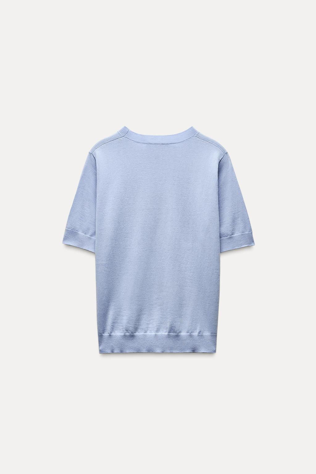 FINE KNIT SHORT SLEEVE WOOL SWEATER - Zara фото 2