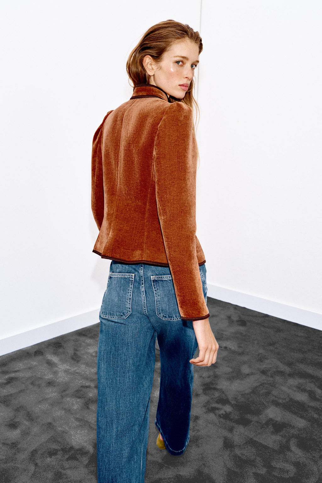 BLAZER VIVOS CONTRASTE / Naranja quemado - Zara фото 3