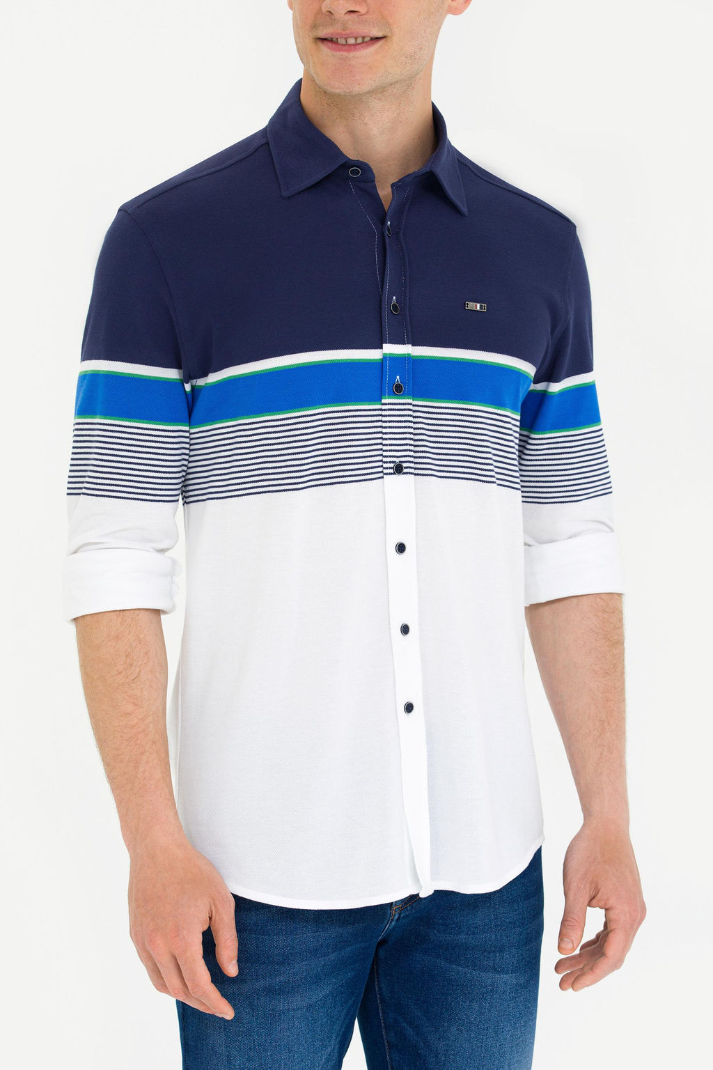 Мужская темно-синяя рубашка с длинным рукавом - U.s. polo assn фото 6