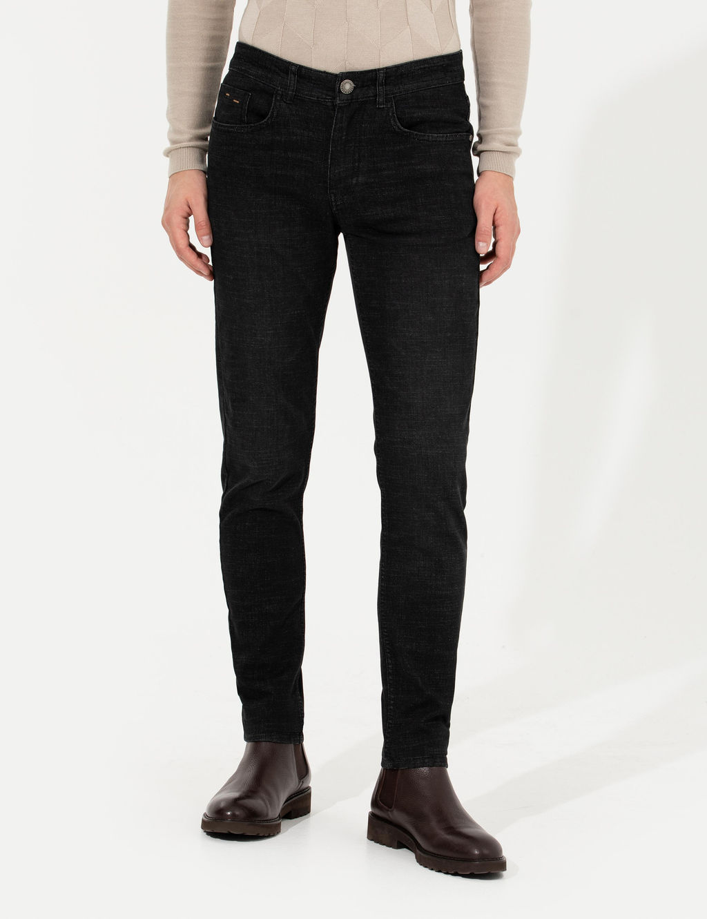 Siyah Slim Fit Jean Pantolon
