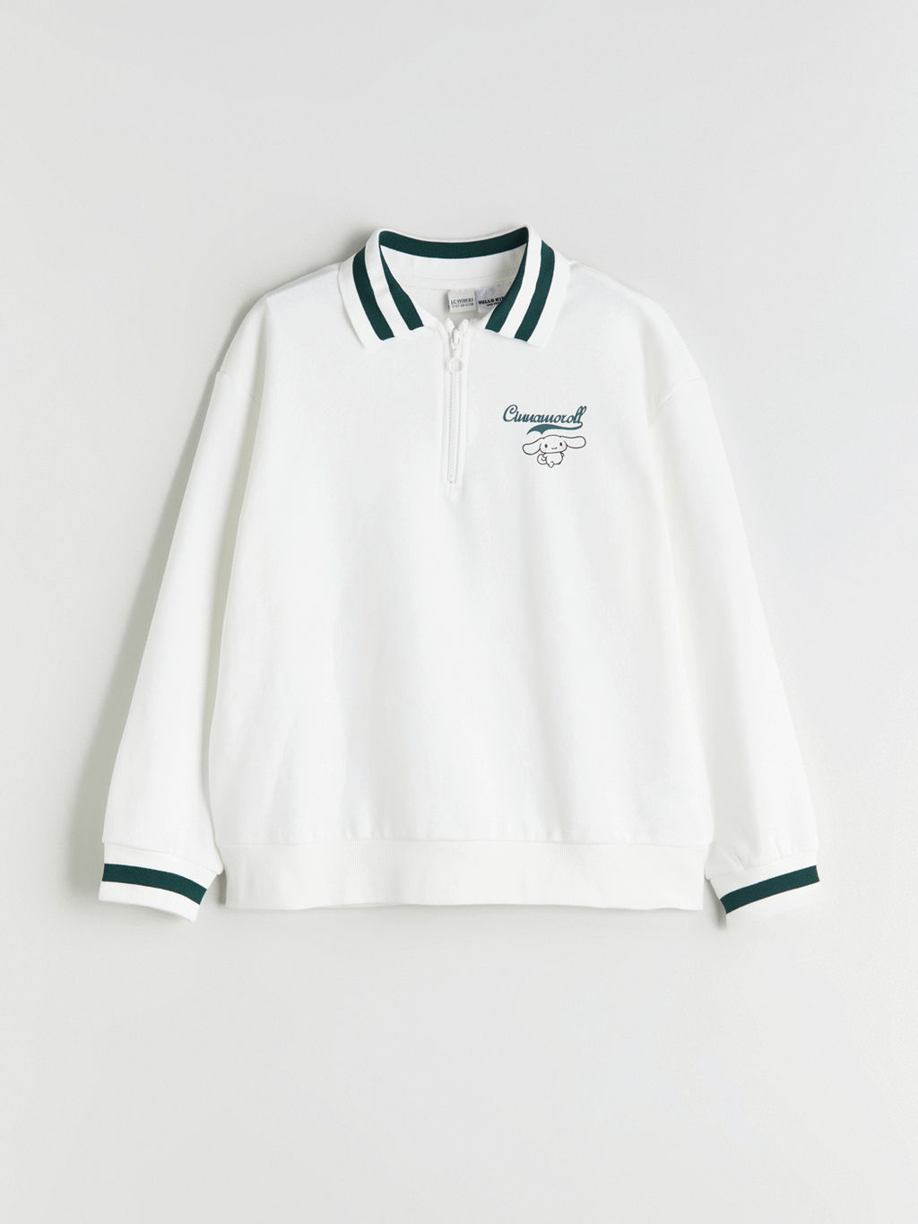 Polo Yaka Cinnamoroll Bask?l? K?z ?ocuk Sweatshirt