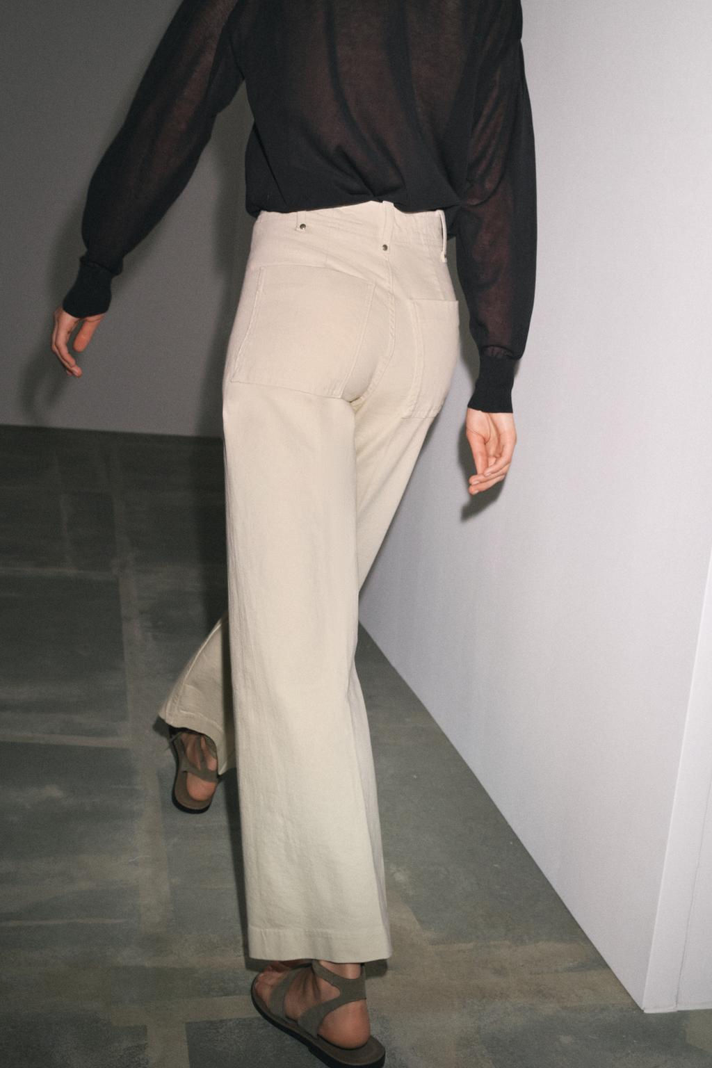 ZW COLLECTION WIDE-LEG HIGH-WAIST JEANS - Zara фото 4