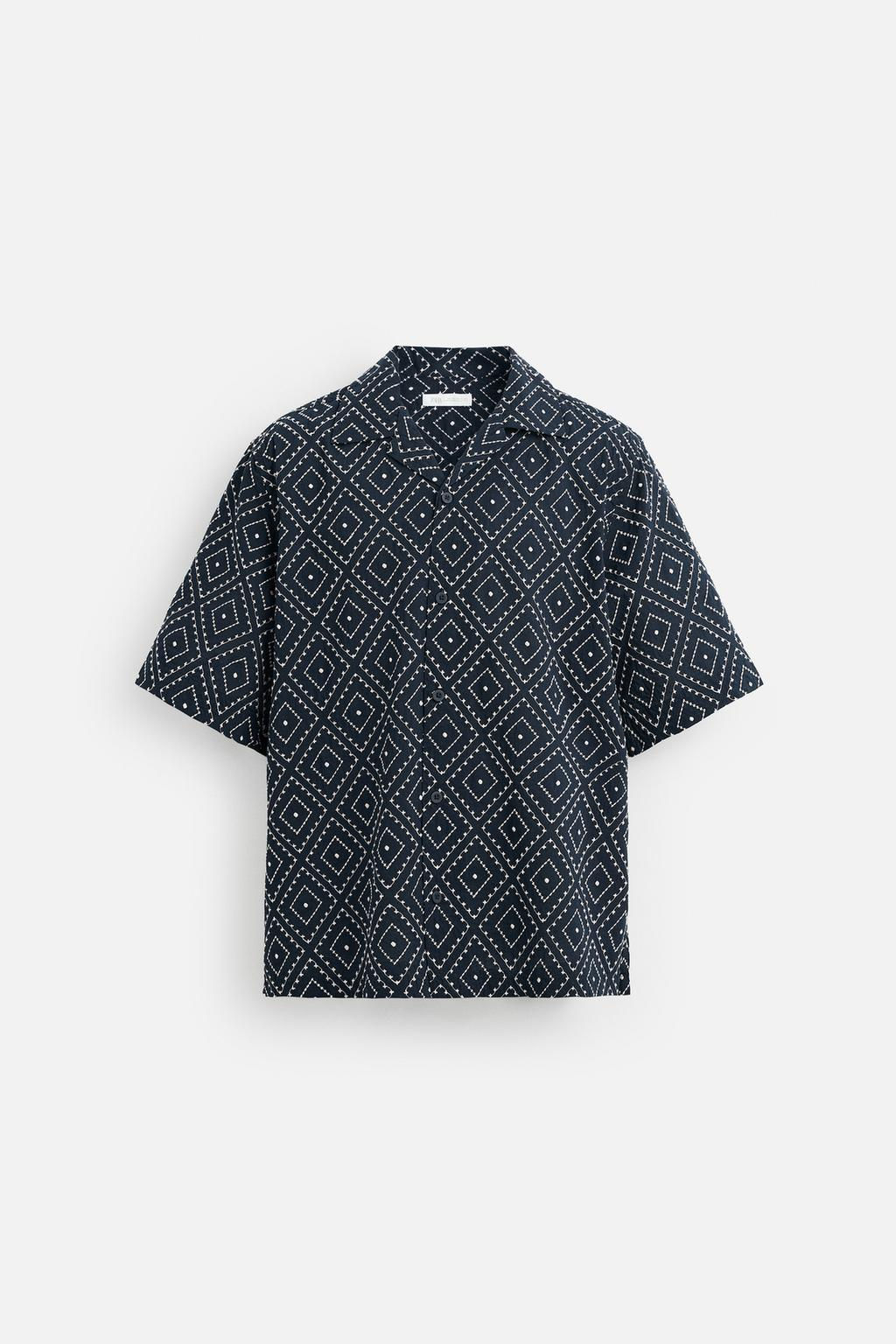 SHIRT WITH CONTRAST EMBROIDERY - Zara фото 7