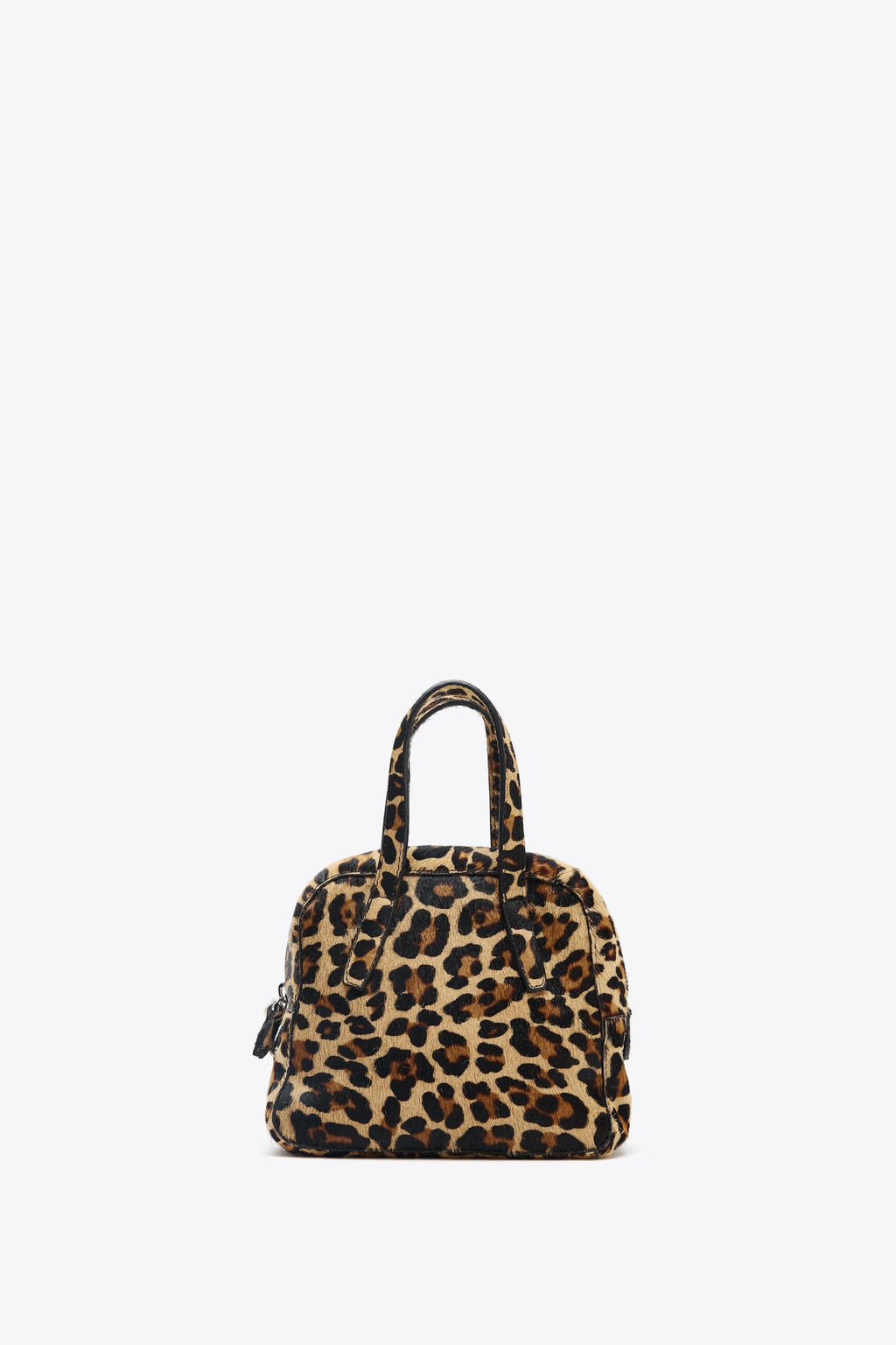 MINI BOWLING BAG WITH ANIMAL PRINT LEATHER AND SHEEPSKIN - Zara фото 2