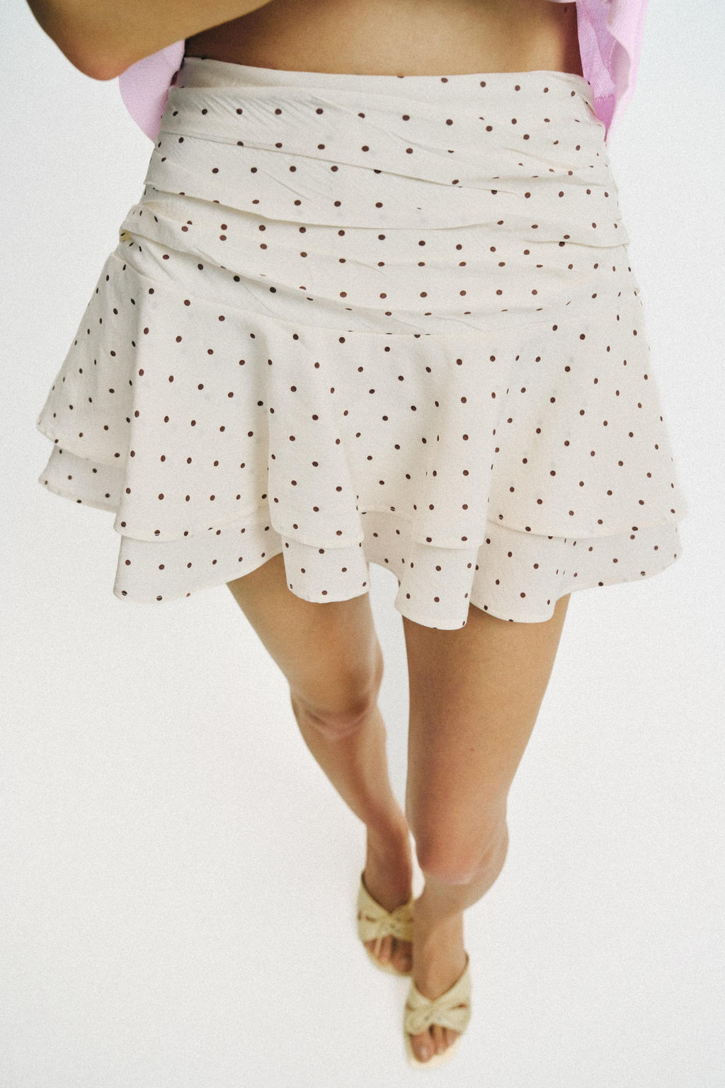 FALDA PANTAL?N VOLANTES LUNARES / Crudo medio - Zara фото 2