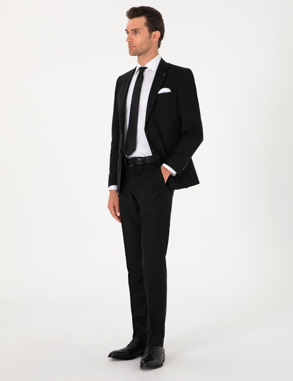 Siyah Slim Fit %100 Y_n Klasik Tak_m Elbise - Cacharel фото 4