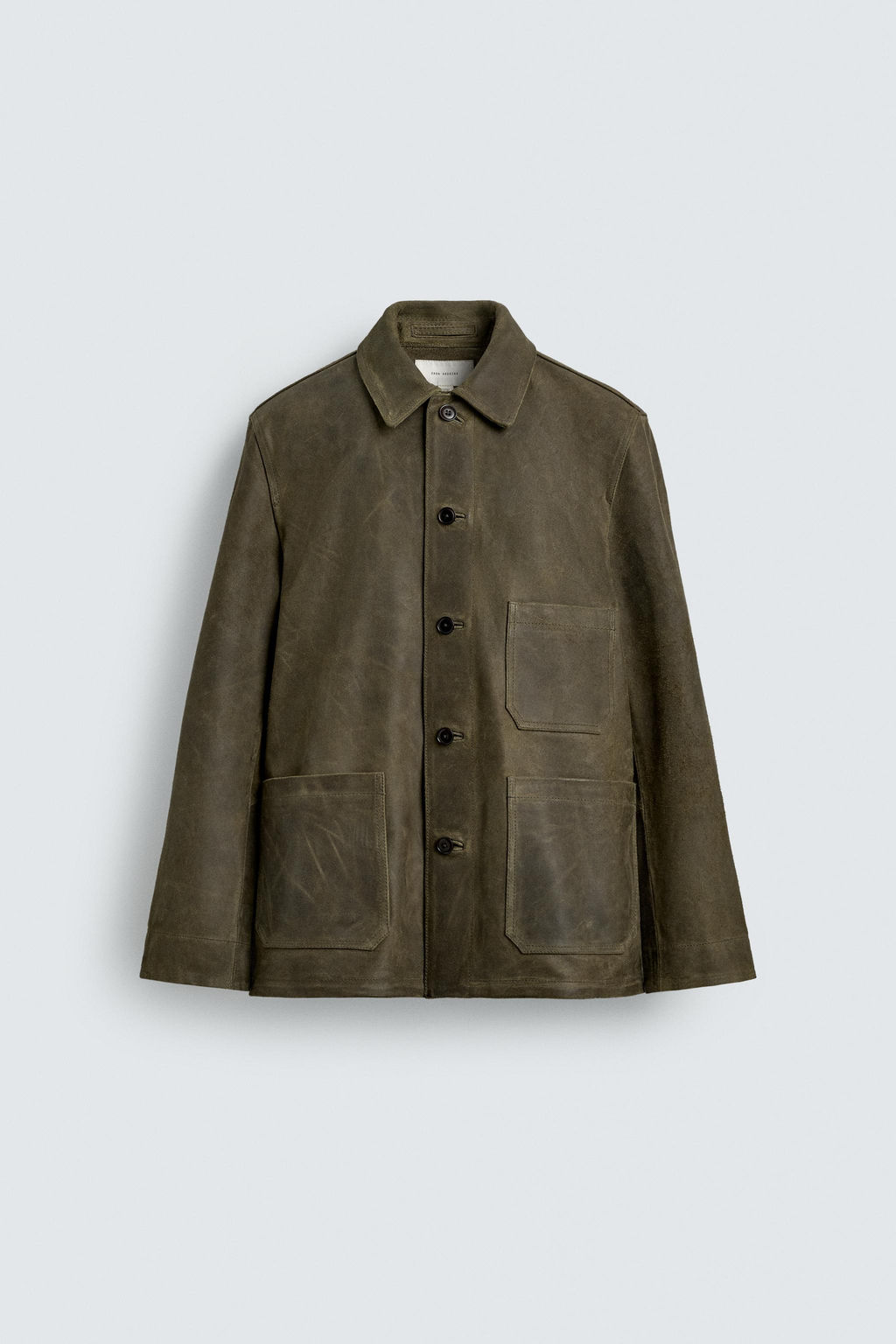 VINTAGE-EFFECT SUEDE LEATHER JACKET - Zara фото 8