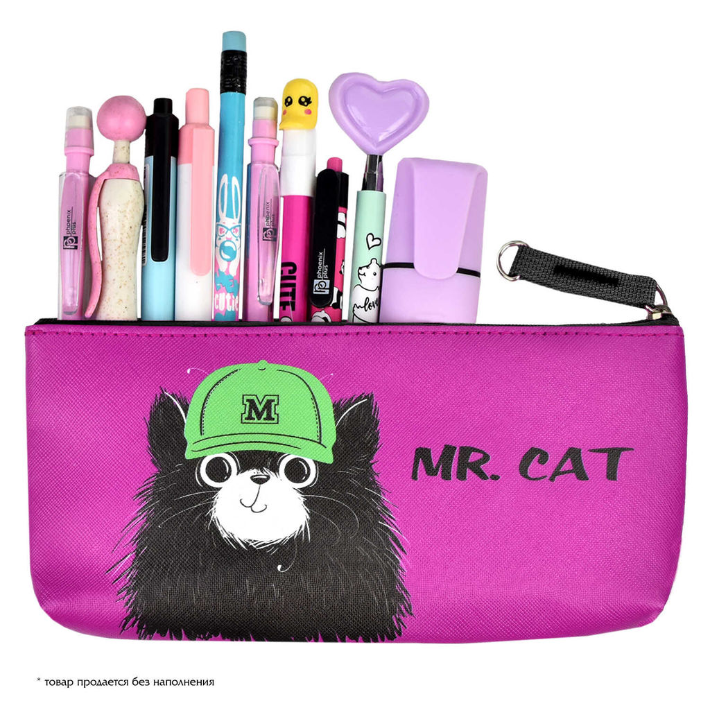 Пенал школьный Феникс+, арт.62096/ 24 КОТ В КЕПКЕ  фото 4