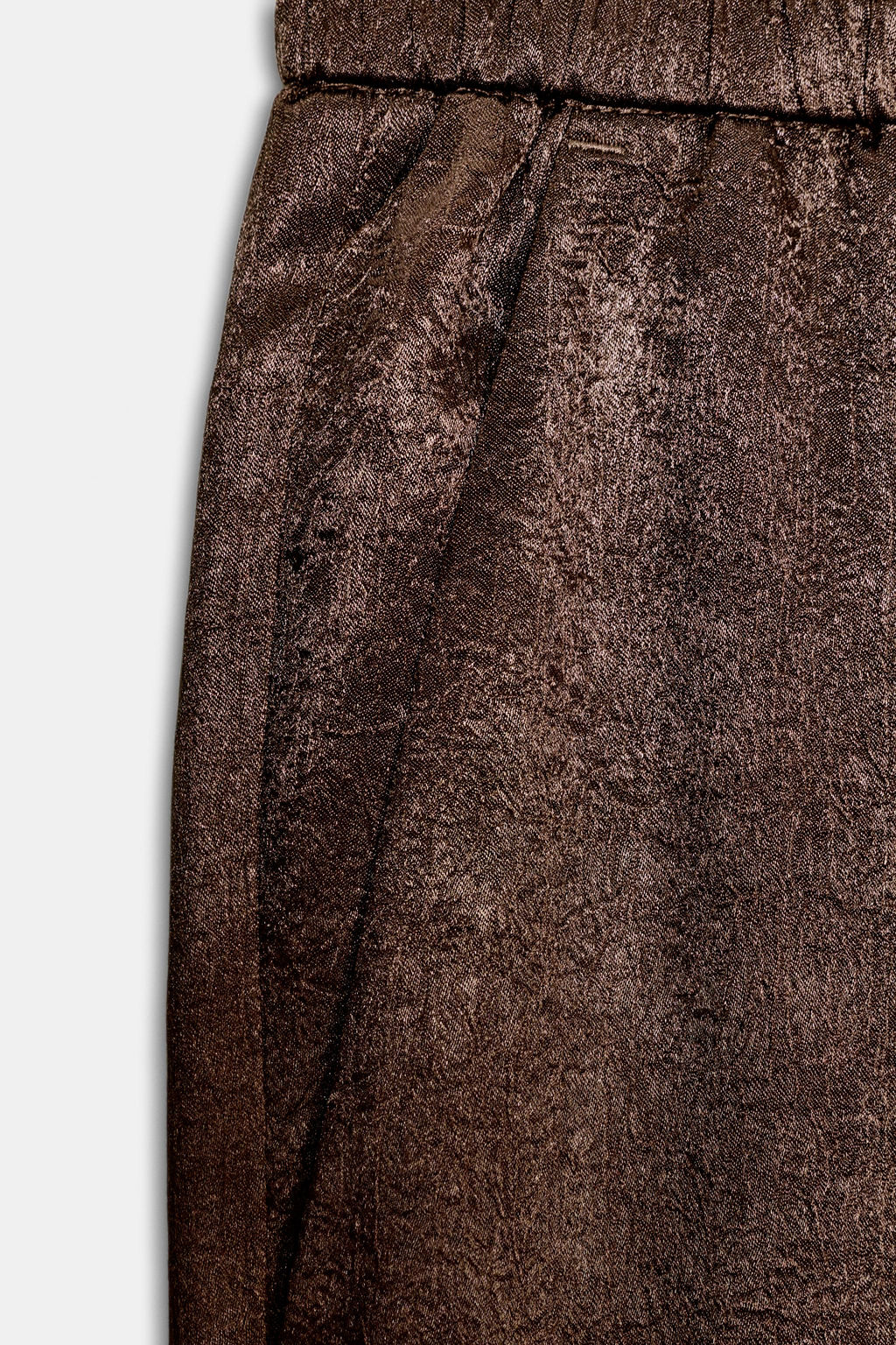 PANTAL?N FLUIDO EFECTO ARRUGADO / Marr?n - Zara фото 7