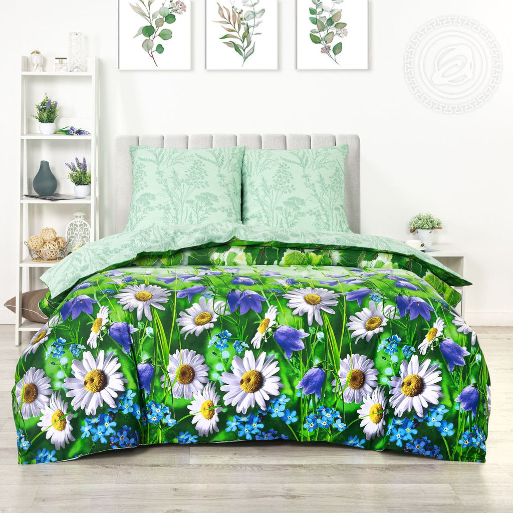 Постельное белье Пелагея (поплин DE LUXE) 2,0 сп./Пододеяльник: 1 шт. - 215*175; Простыня: 1 шт. - 215*200; Наволочка: 2 шт. - 70*70; DE LUXE