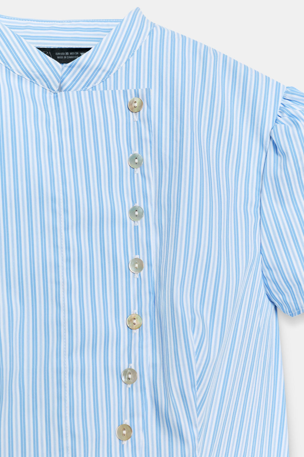 TOP RAYAS BOTONES / Azul / Blanco - Zara фото 6