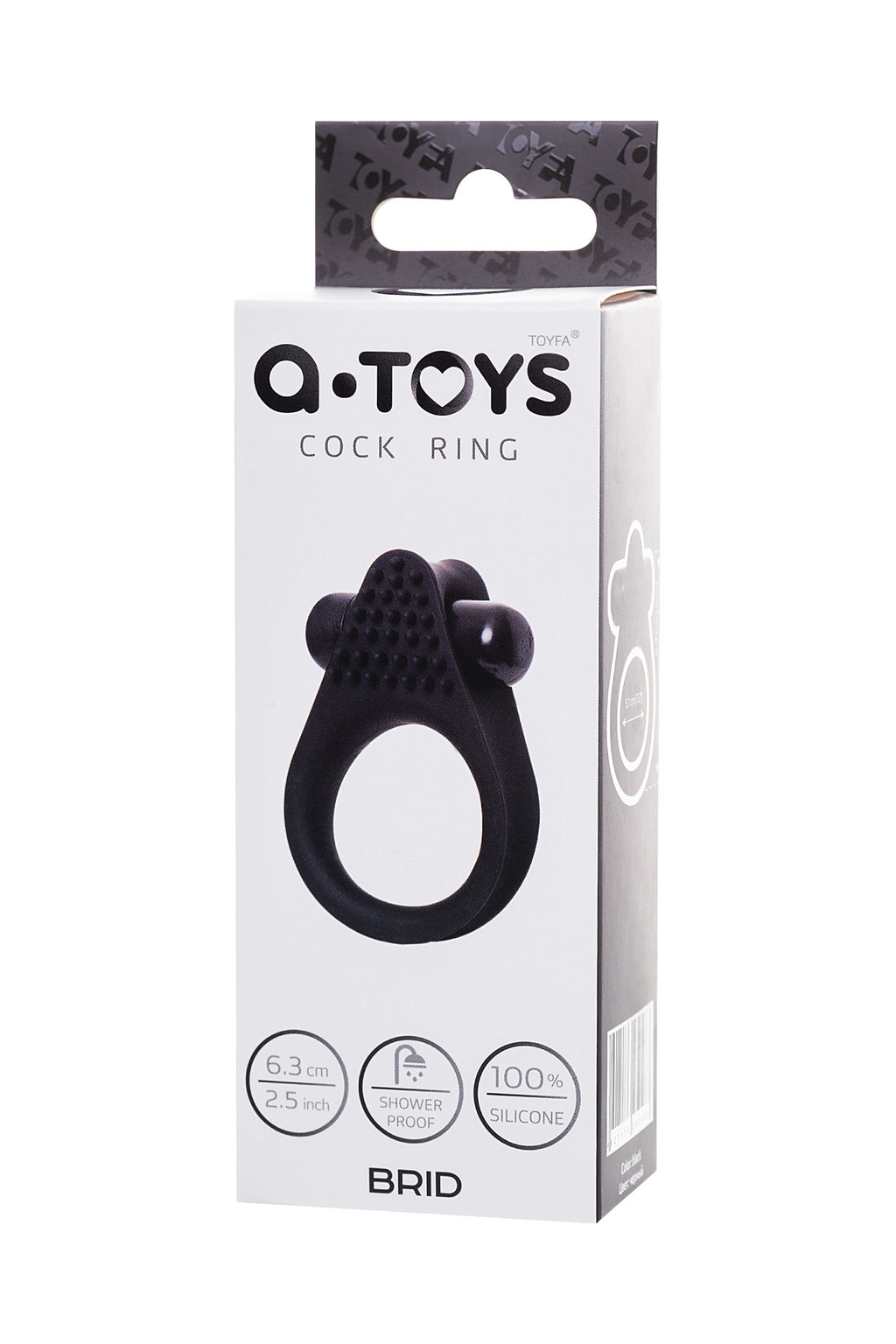 Виброкольцо на пенис A-Toys by TOYFA Brid, силикон, черный, 6,3, 3,1 см  фото 8