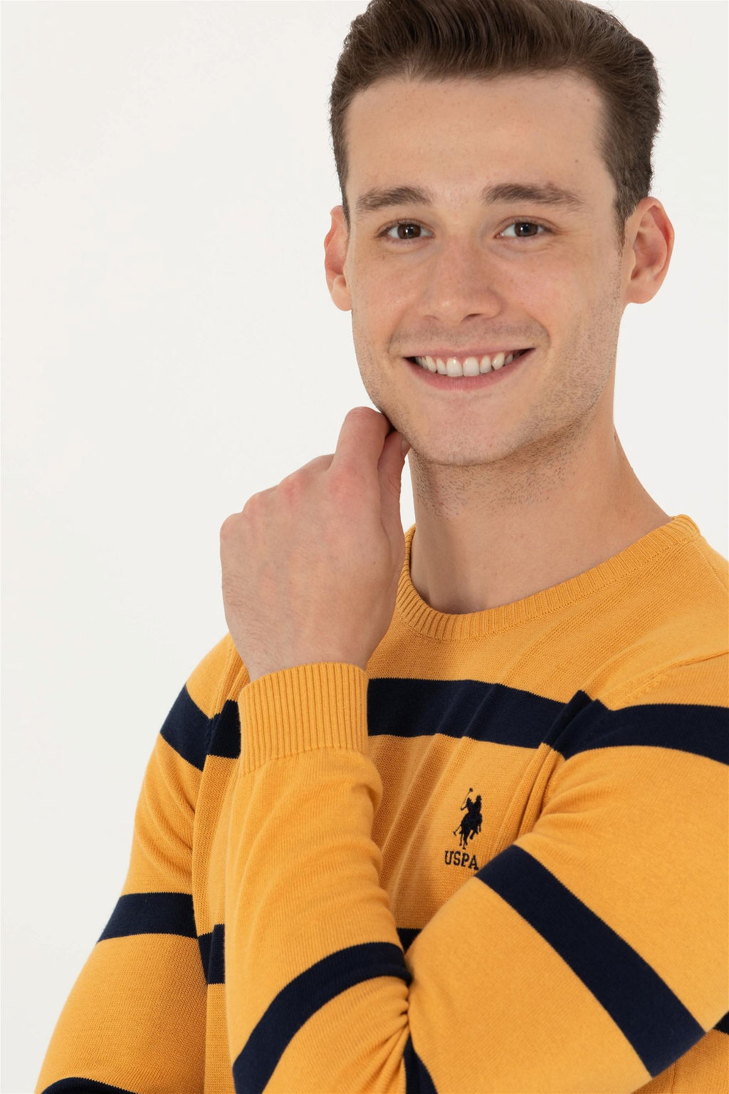 U. S. Polo Assn Мужской горчичный свитер - U.s. polo assn фото 9