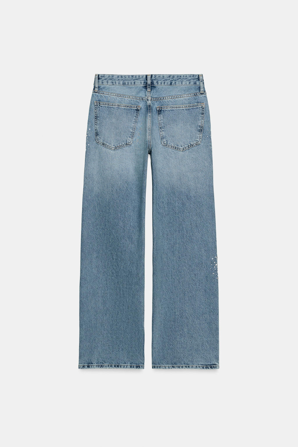 JEANS TRF WIDE LEG TIRO BAJO BRILLOS / Azul - Zara фото 5