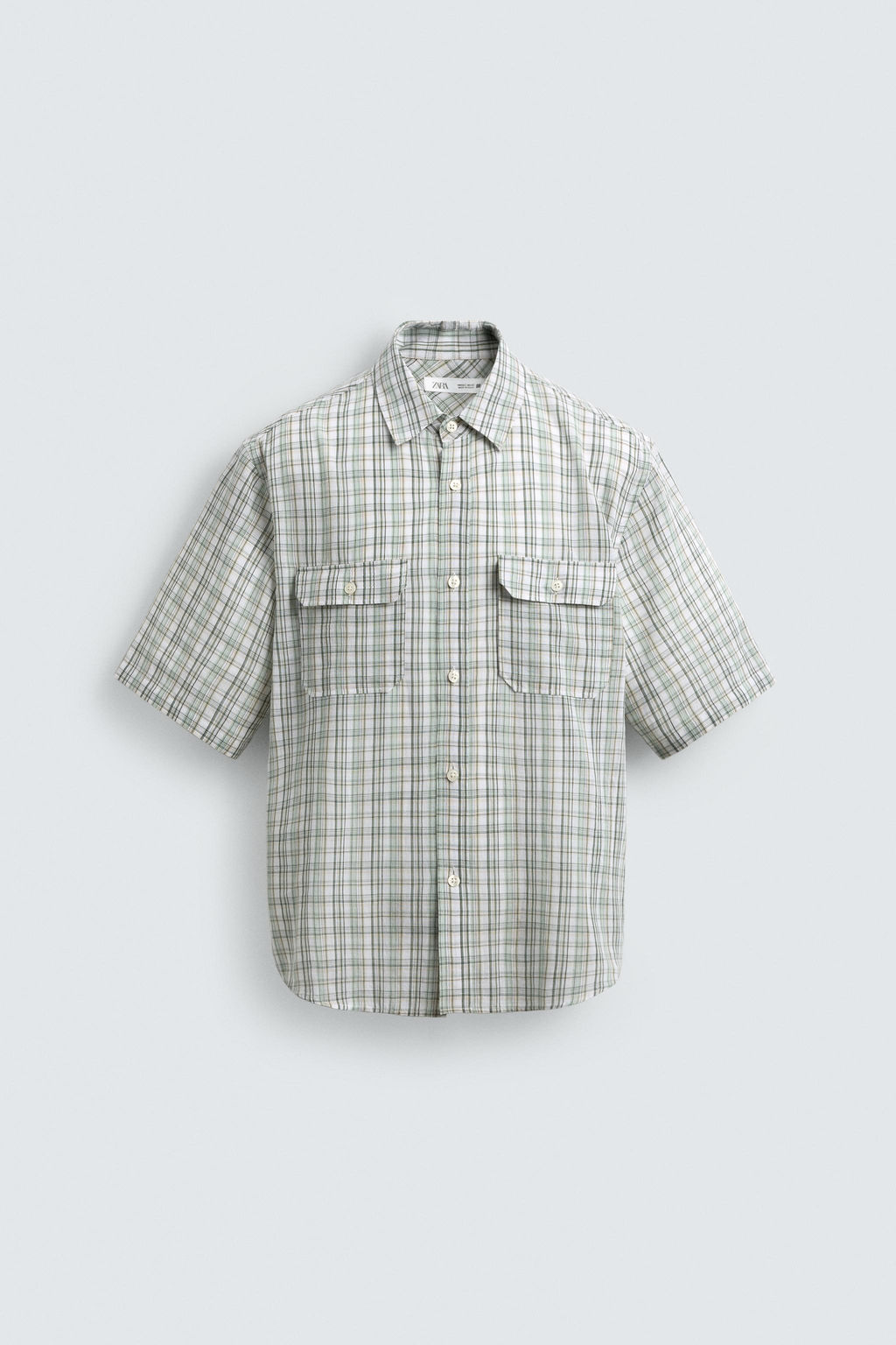CAMISA RELAXED FIT CUADROS / verde lavado