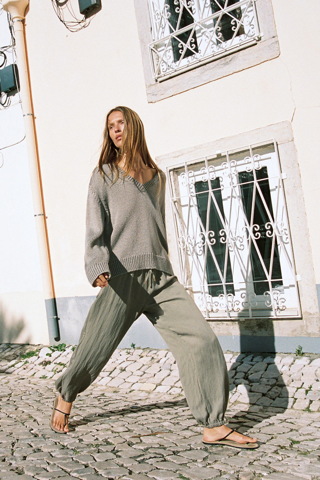 PANTAL?N BOMBACHO CINTURA EL?STICA / Gris topo - Zara фото 6