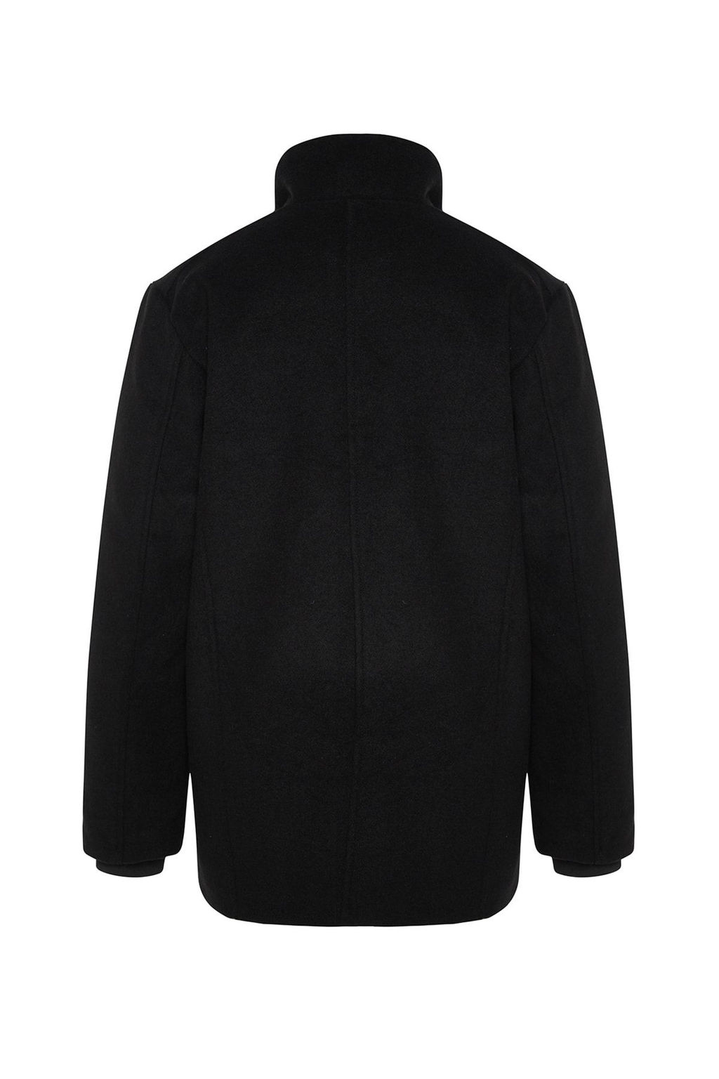 Trendyolmilla Man Siyah Regular Fit Dik Yaka Yun Kar?s?ml? Kase K?sl?k Kaban TMNAW24KB00002  фото 8