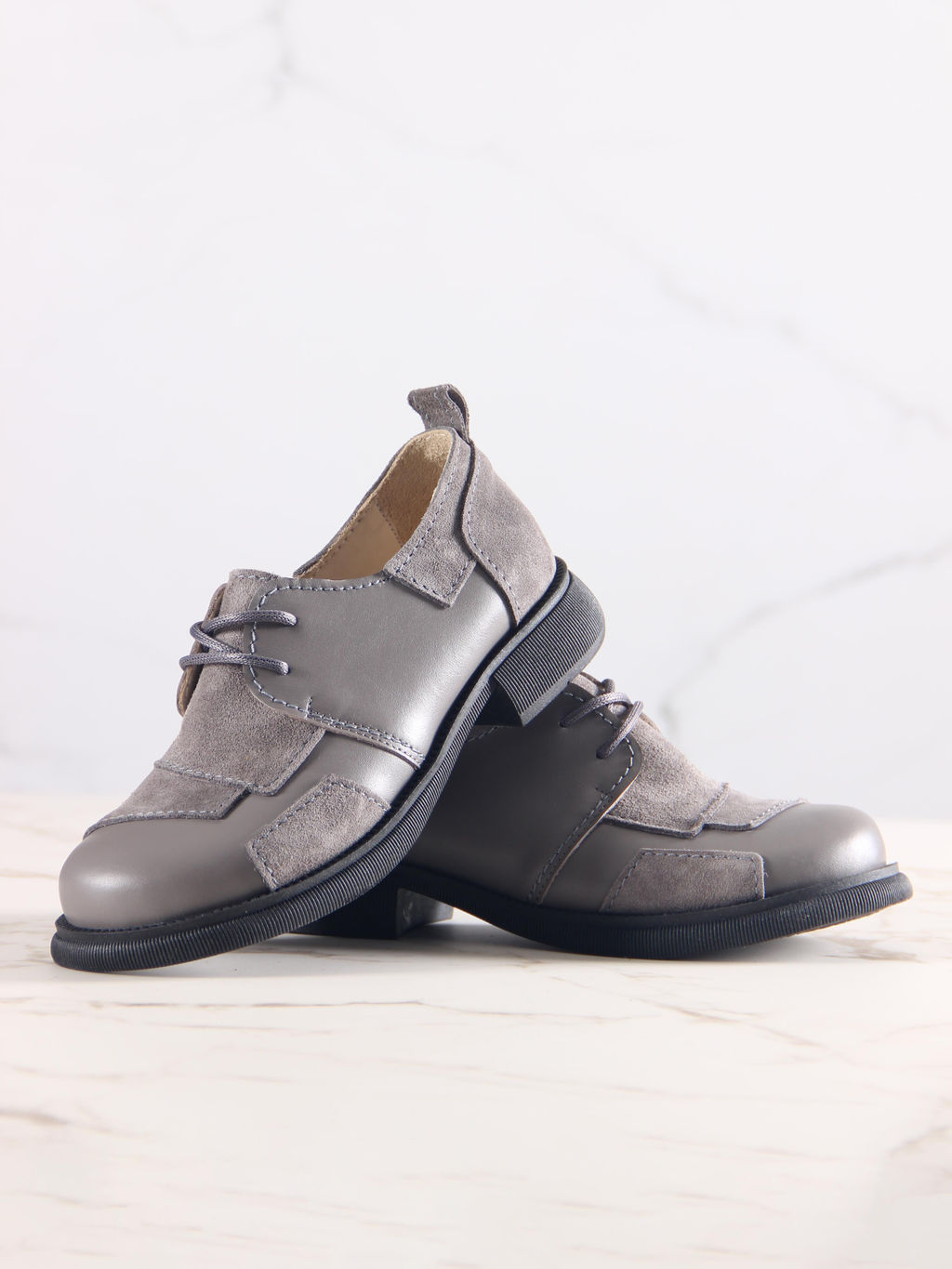 Полуботинки туфли EDART 205.патриция bl. Серый замок замша+серый игуана фото 11