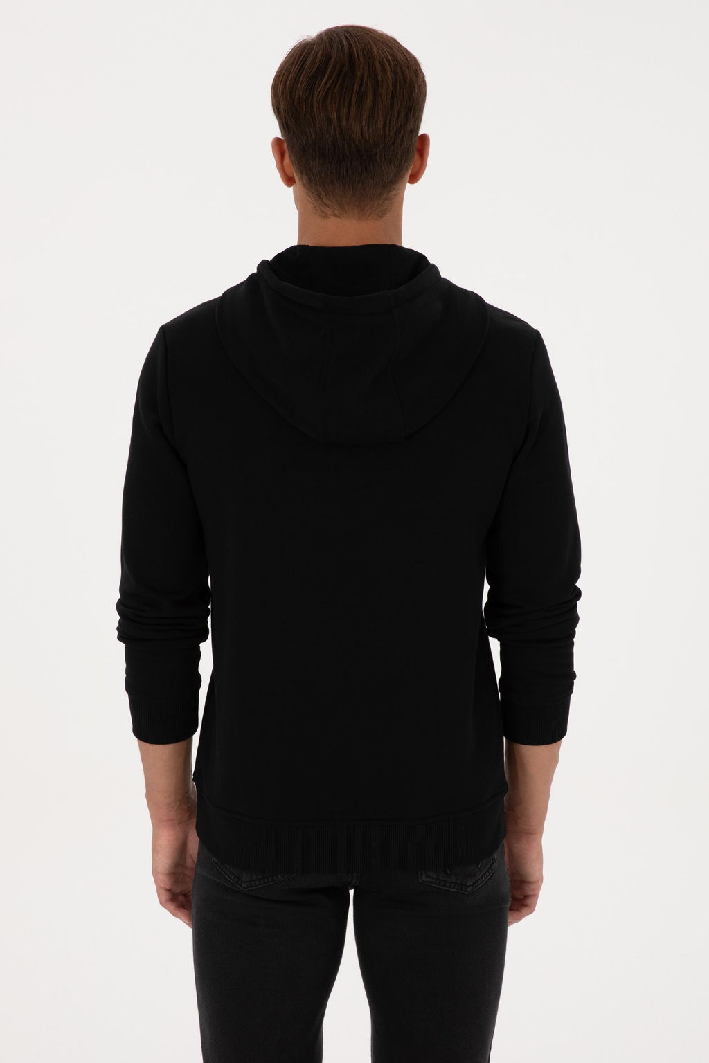 Erkek Regular Fit Kapi_onlu Siyah Basic Sweatshirt Sepette S_rpriz _ndirim - U.s. polo assn фото 5