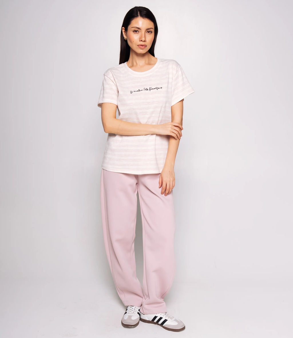 Футболка #КТ9102 (1), розовый, белый