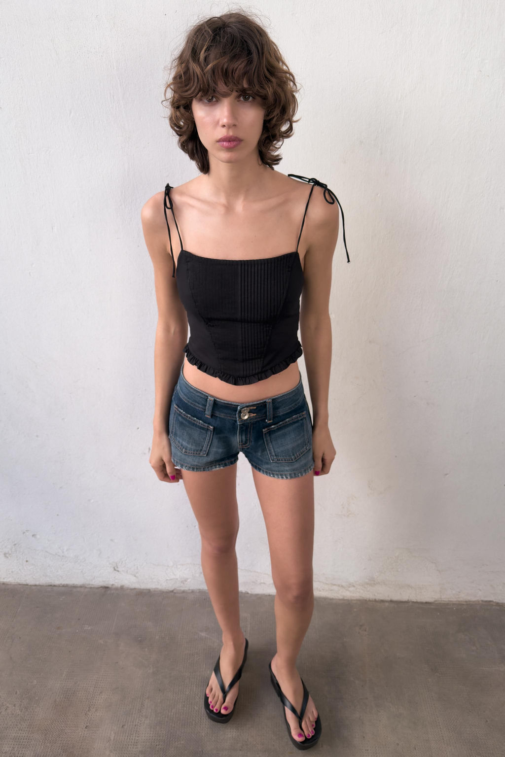 TOP CROP CORSETERO POPEL?N / Negro - Zara фото 8