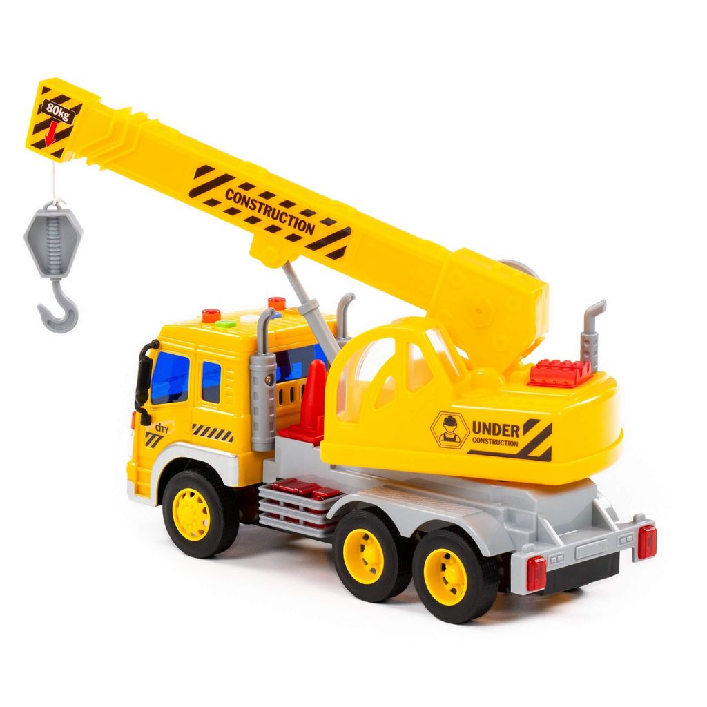 Сити, автомобиль-кран инерционный (со светом и звуком) (жёлтый) (в коробке) - Полесье фото 3