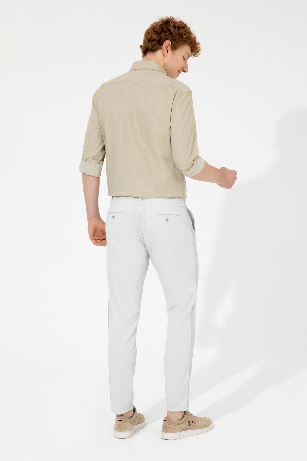 U. S. Polo Assn / Мужские светло-серые брюки из плотной ткани - U.s. polo assn фото 4