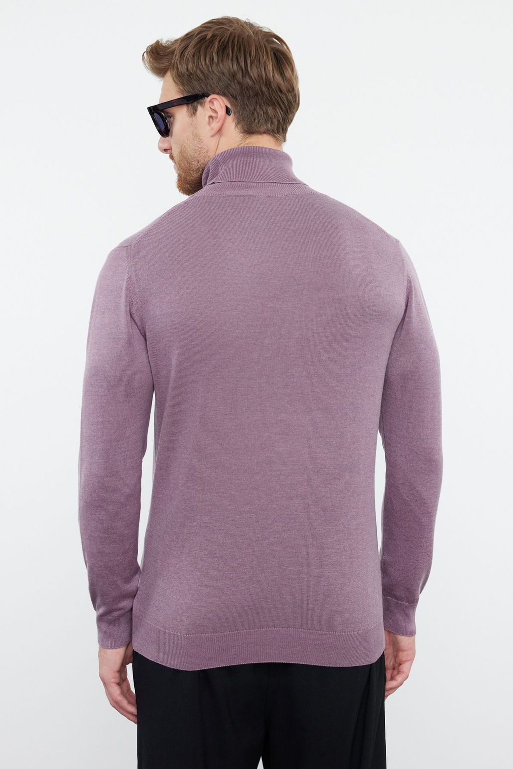 Trendyolmilla Man Murdum Slim Pamuklu Bal?kc? Yaka Duz Triko Kazak TMNAW25KZ00003  фото 6