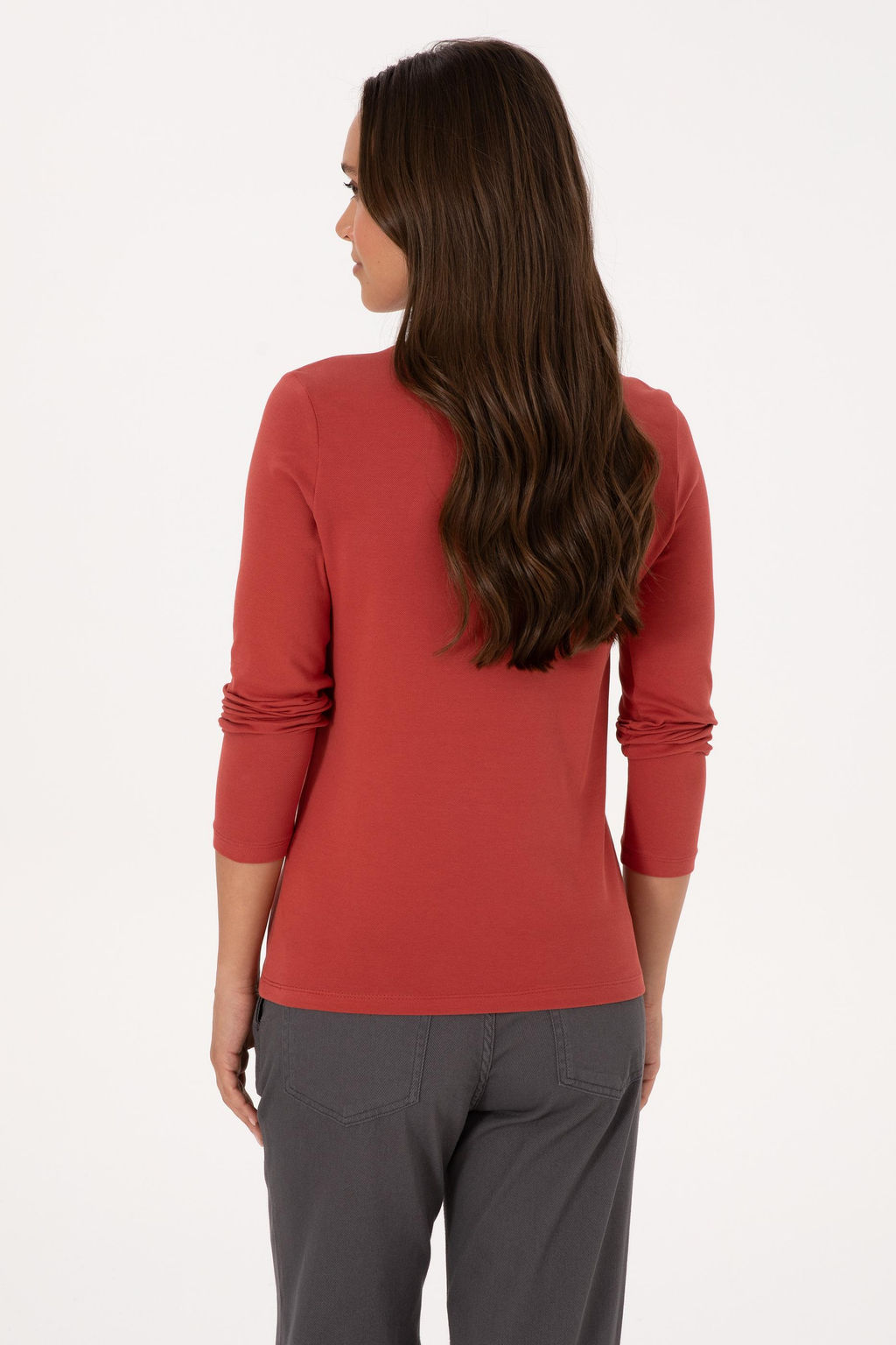 Kad_n Kiremit Basic Polo Yaka Sweatsh_rt Sepette S_rpriz _ndirim - U.s. polo assn фото 12