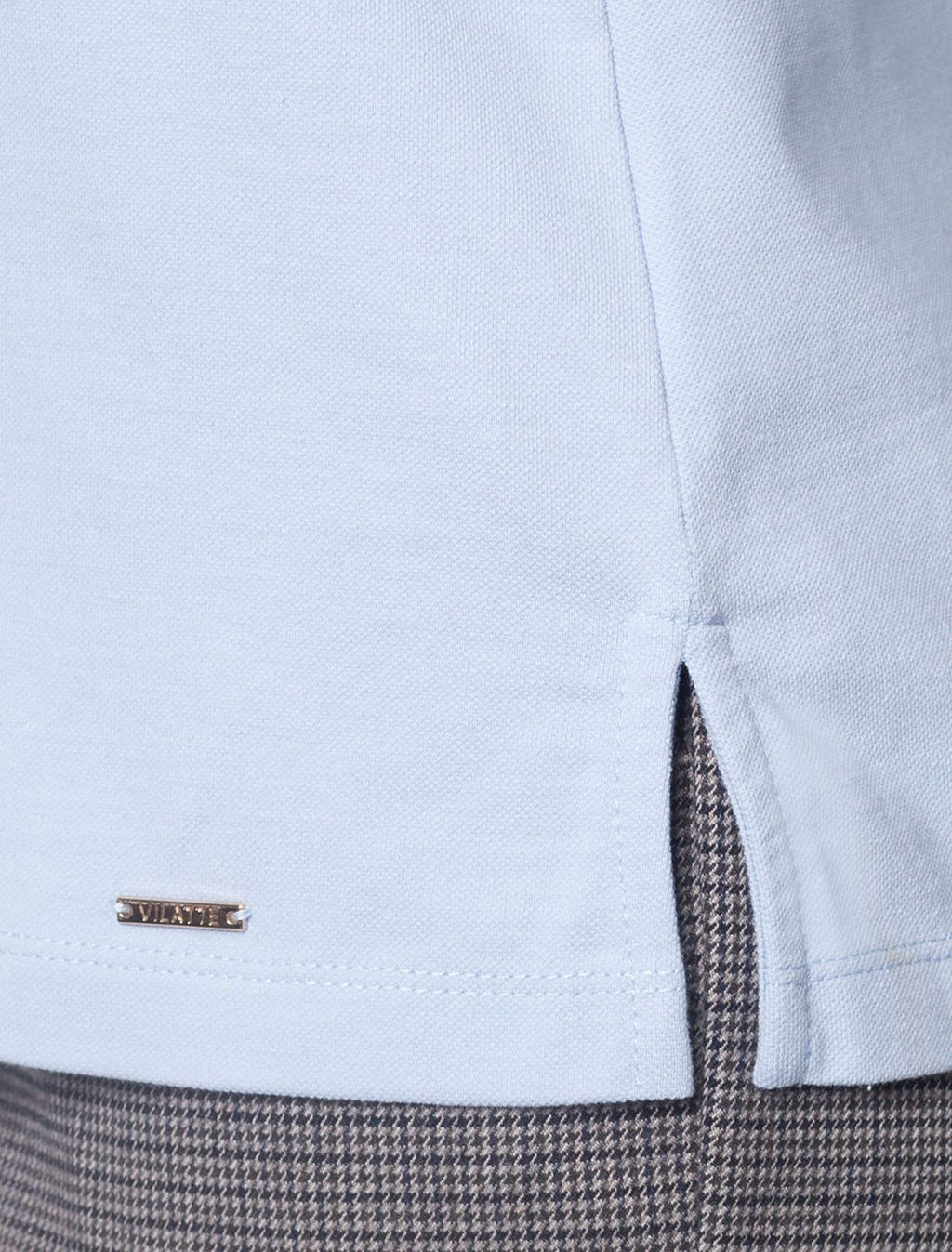 Футболка-поло из трикотажа пике с эластаном. - Vilatte фото 3