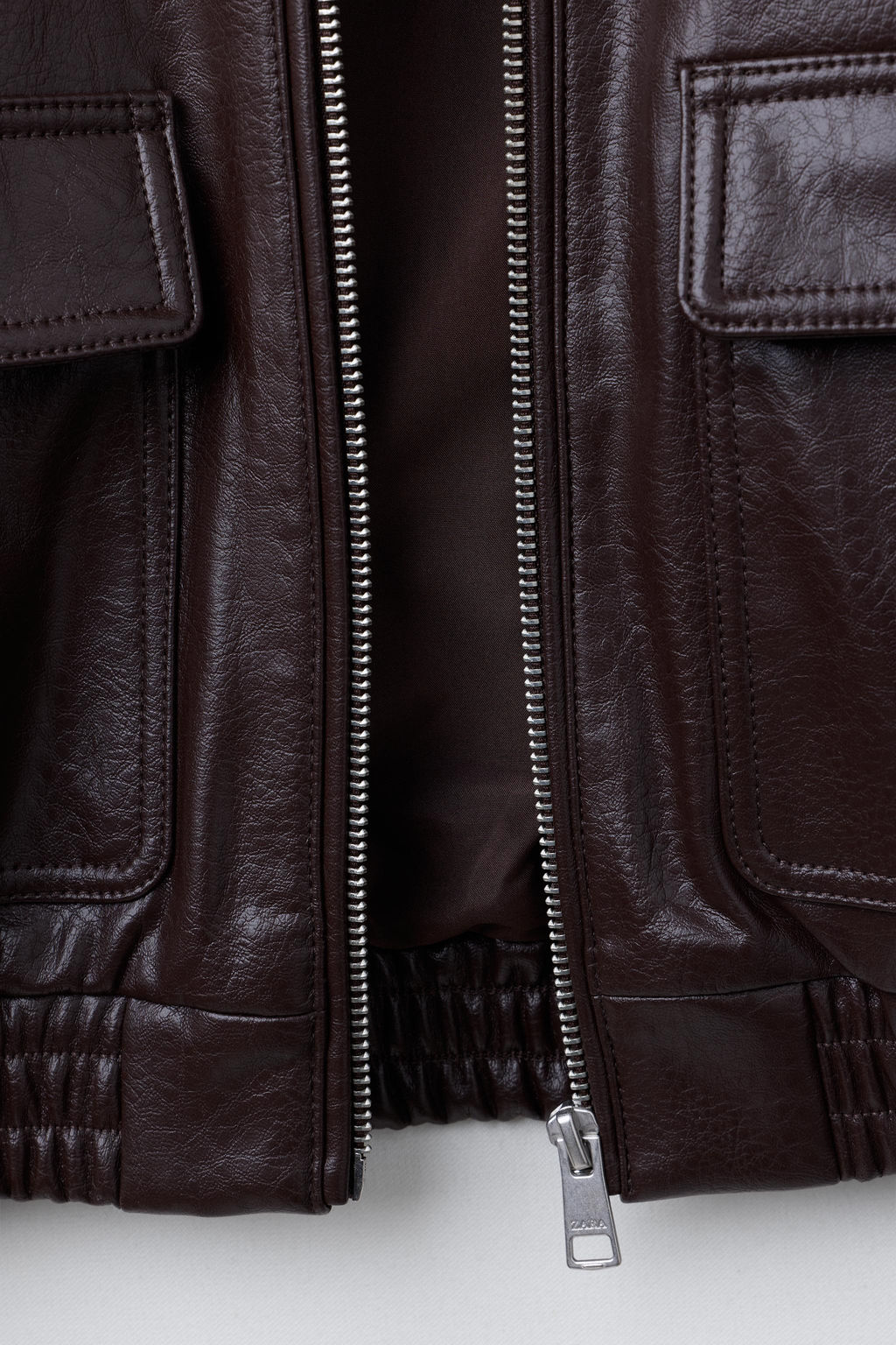 FAUX LEATHER JACKET WITH POCKETS