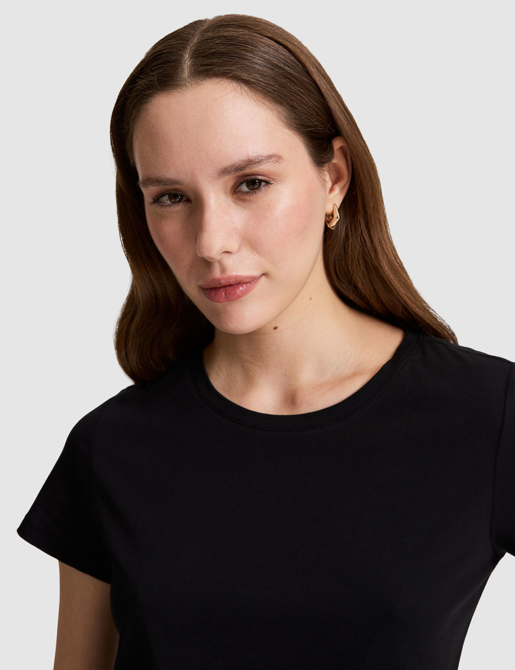 Siyah Regular Fit Basic Ti__rt