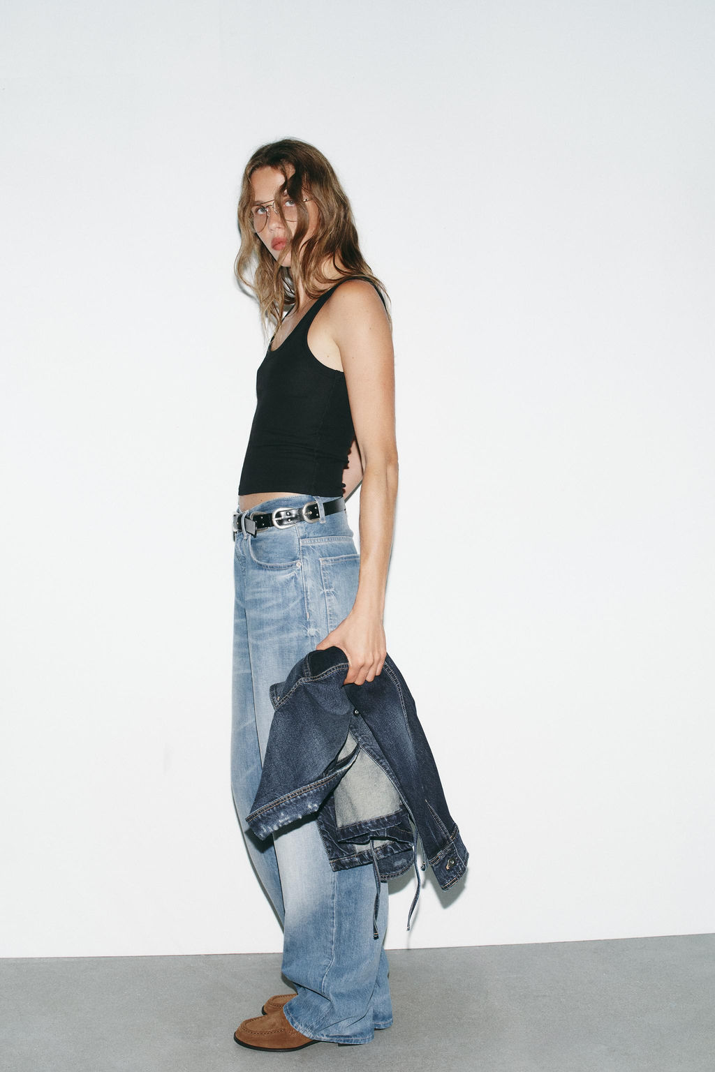 TRF STRAIGHT WIDE HIGH-WAIST JEANS - Zara фото 3