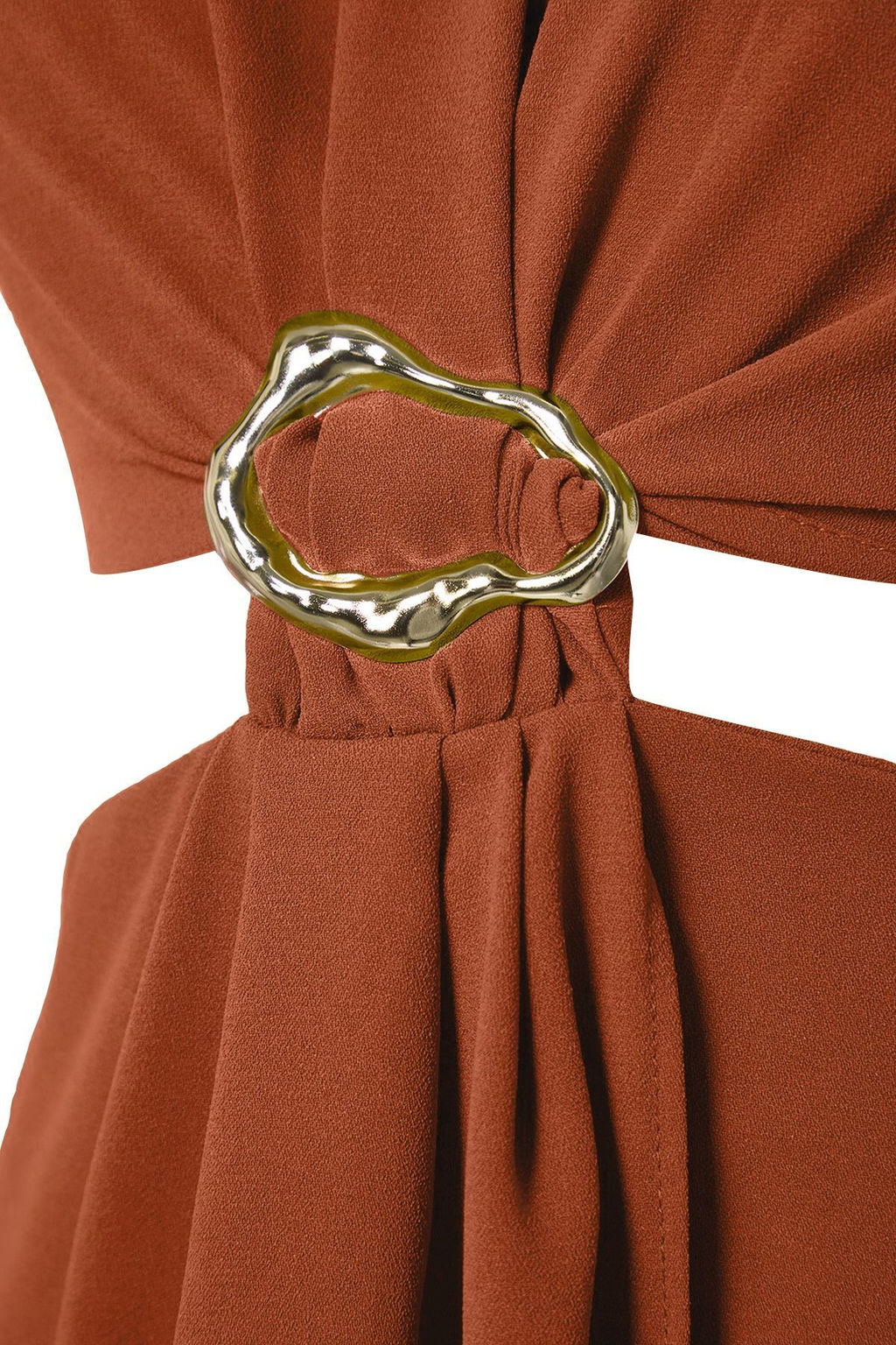 TRENDYOLMILLA Yag Yesili A Kesim Cut Out ve Aksesuar Detayl? Maxi Dokuma Krep Elbise TWOSS25EL00017 фото 22