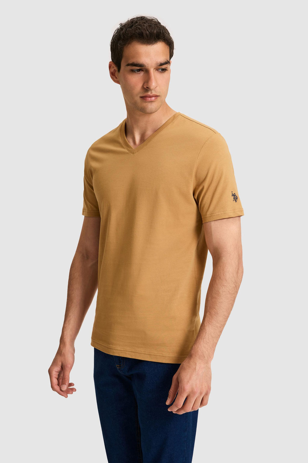 Erkek Regular Fit V Yaka Coconut Basic Ti__rt