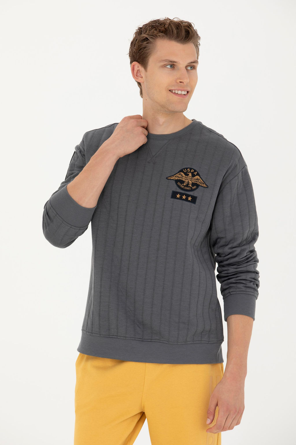 Мужской свитшот антрацитового цвета - U.s. polo assn фото 15