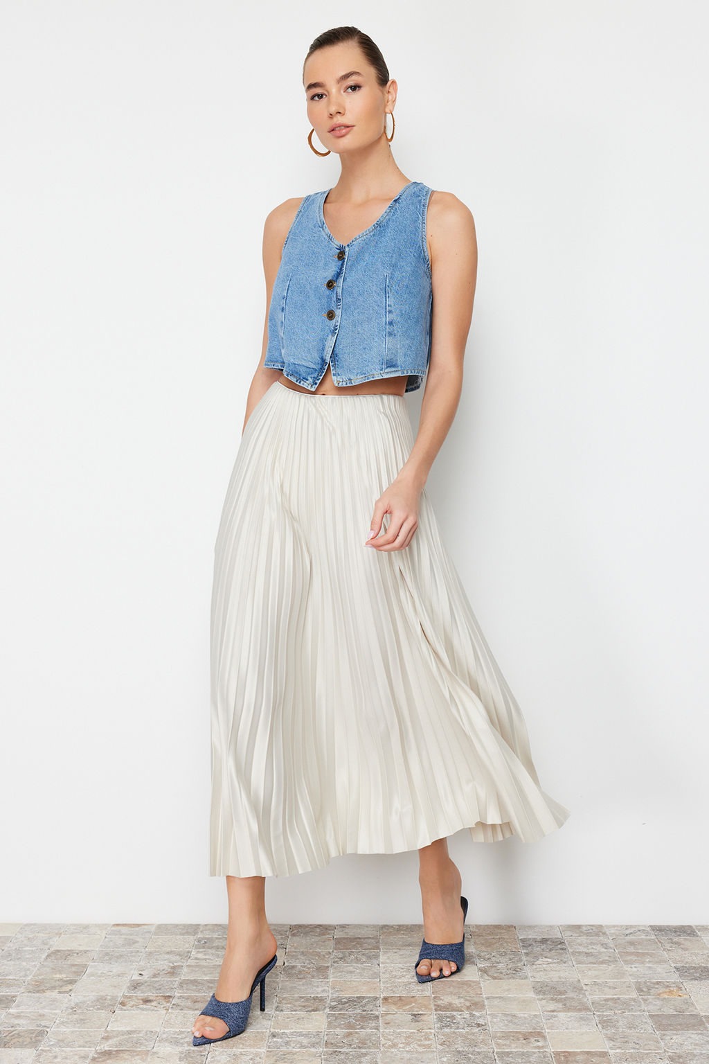 Tas Piliseli Maxi Esnek Orme Etek TWOSS24ET00041