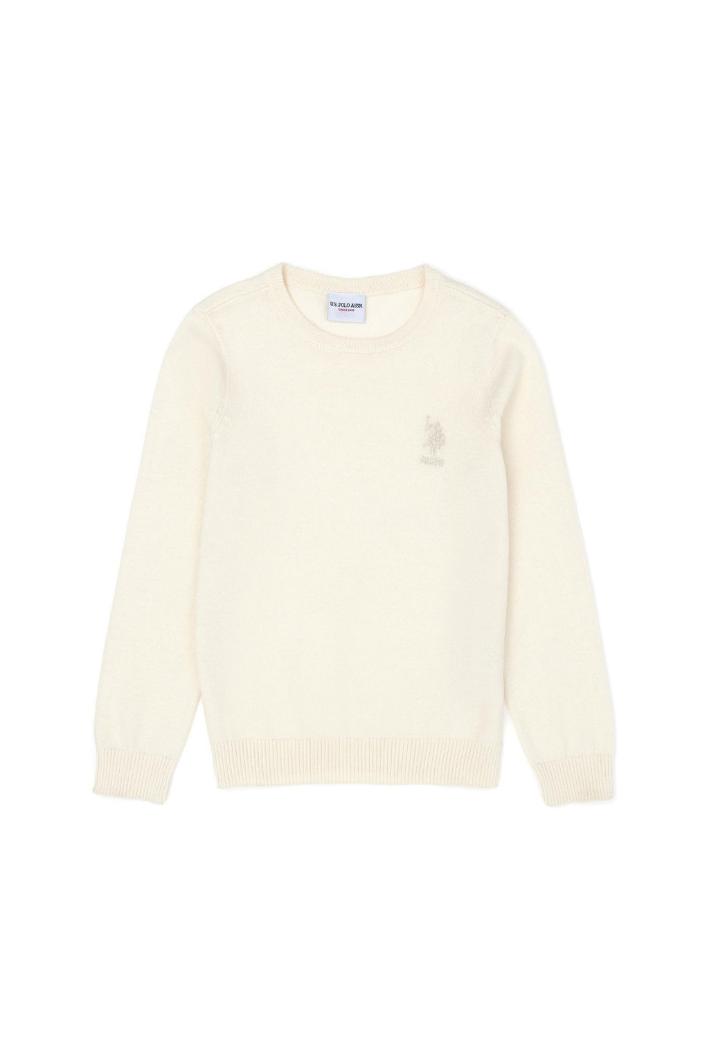 Кремовый базовый свитер для девочек - U.s. polo assn фото 6