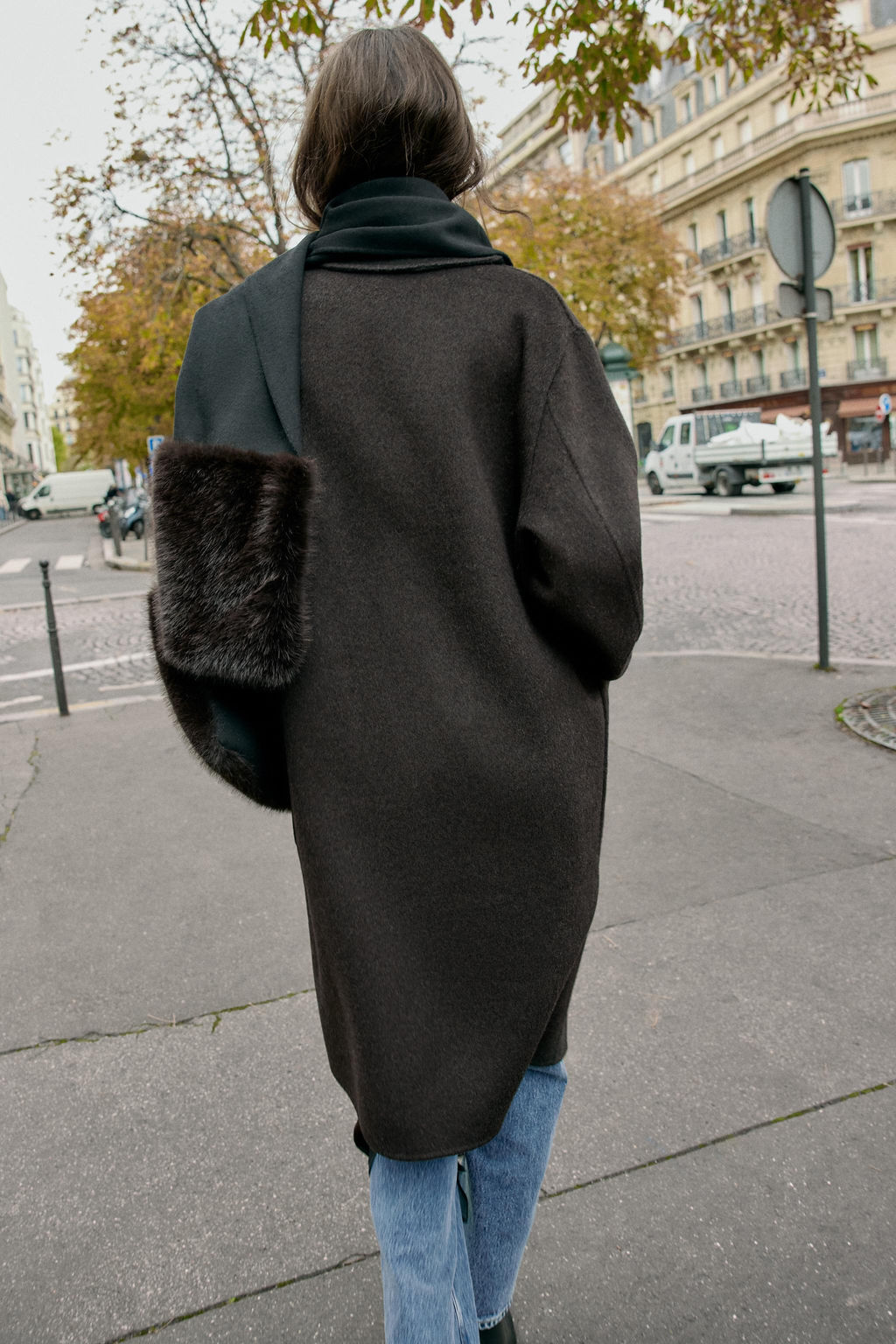 PLAIN WOOL SCARF WITH FAUX FUR - Zara фото 4