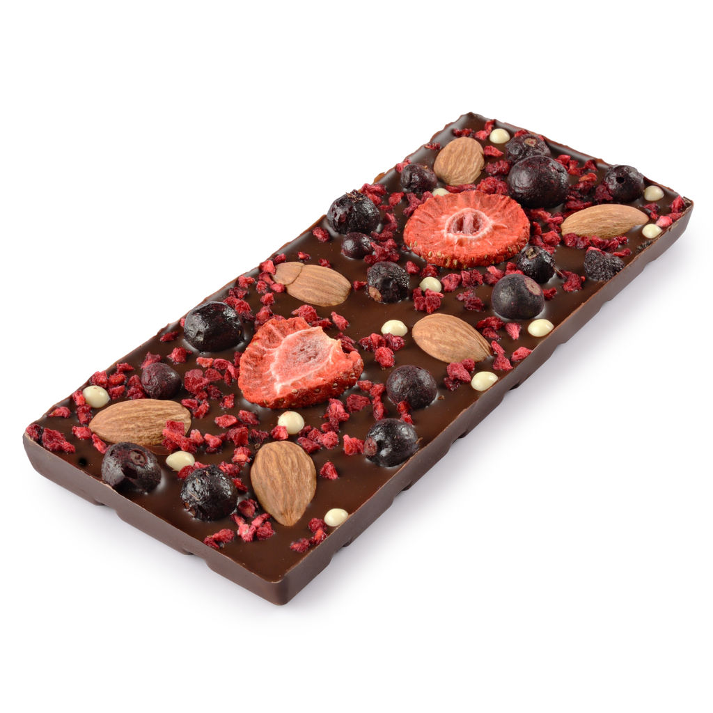 Шоколад темный с украшением МИНДАЛЬ, смородина, малина 100 гр - Chokodelika фото 3