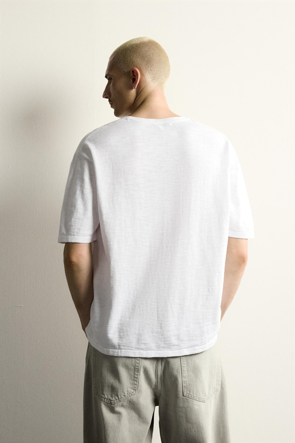 CAMISETA PUNTO TEXTURA IRREGULAR / Blanco - Zara фото 3